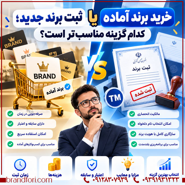 خرید برند آماده یا ثبت برند جدید؛ کدام گزینه مناسب‌تر است؟ | خرید و فروش برند آماده
